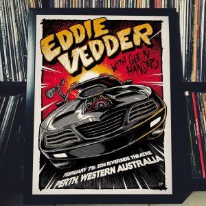  - FRAMED CONCERT POSTER - Eddie Vedder - Feb. 4, 2014 - Riverside Theatre - Perth - Australia